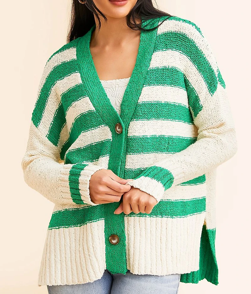 Striped Cardigan Sweater