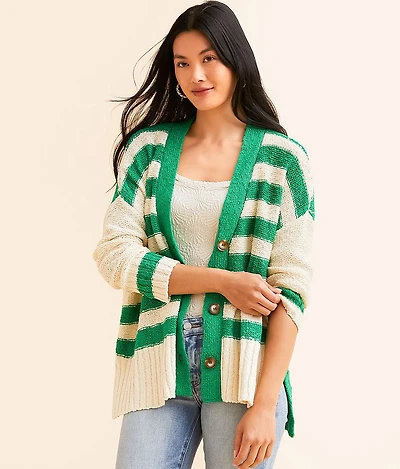 Striped Cardigan Sweater