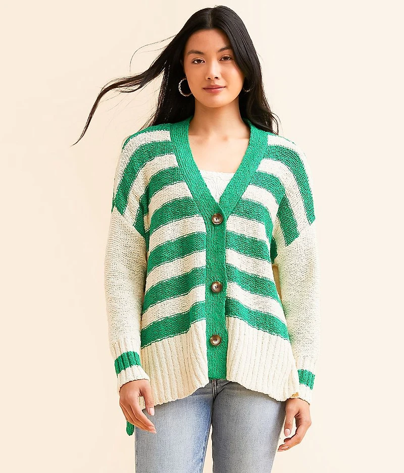 Striped Cardigan Sweater