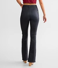 High Rise Coated Split Straight Pant