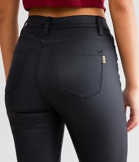 High Rise Coated Split Straight Pant