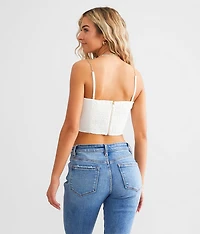 Satin Corset Cropped Tank Top