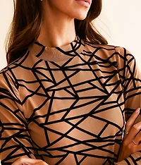 Flocked Mesh Top