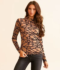 Flocked Mesh Top