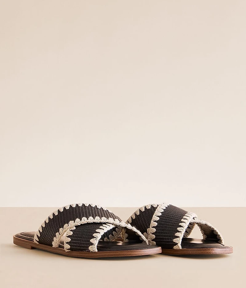 Embroidered Raffia Sandal