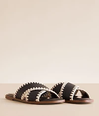 Embroidered Raffia Sandal
