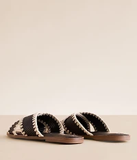 Embroidered Raffia Sandal