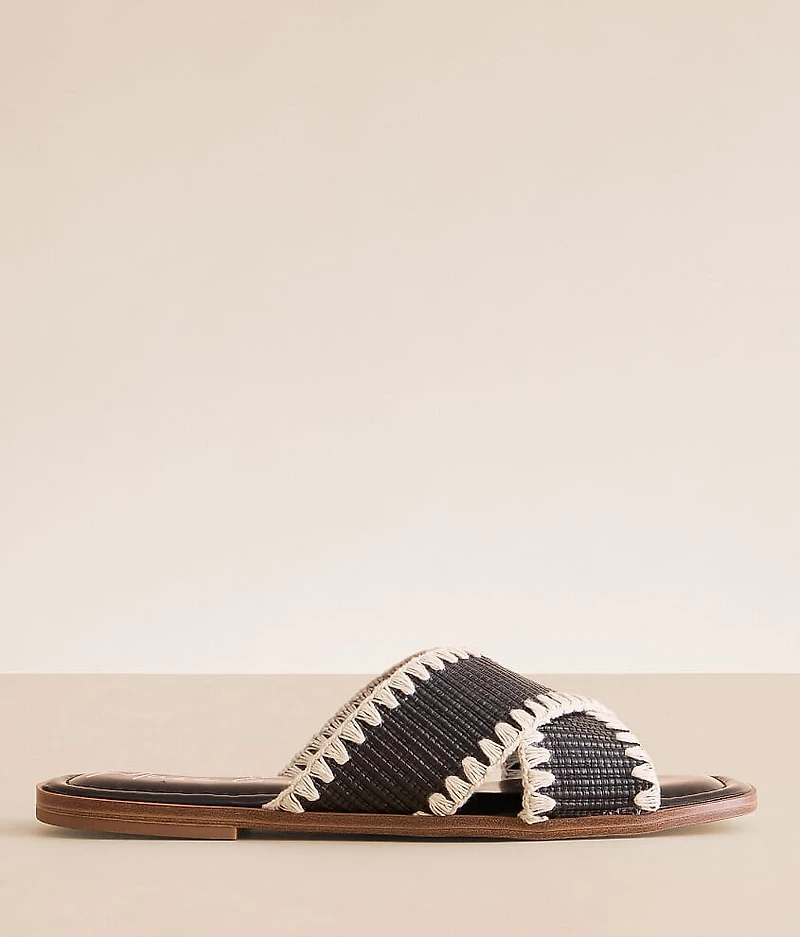 Embroidered Raffia Sandal