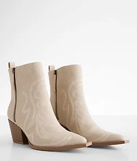 Faux Leather Western Ankle Boot