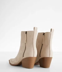 Faux Leather Western Ankle Boot