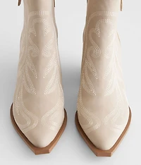 Faux Leather Western Ankle Boot