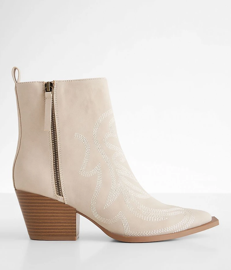 Faux Leather Western Ankle Boot