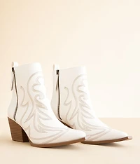 Faux Leather Western Ankle Boot