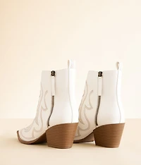 Faux Leather Western Ankle Boot