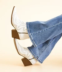 Faux Leather Western Ankle Boot
