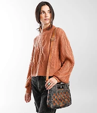 Orchid Woven Leather Purse