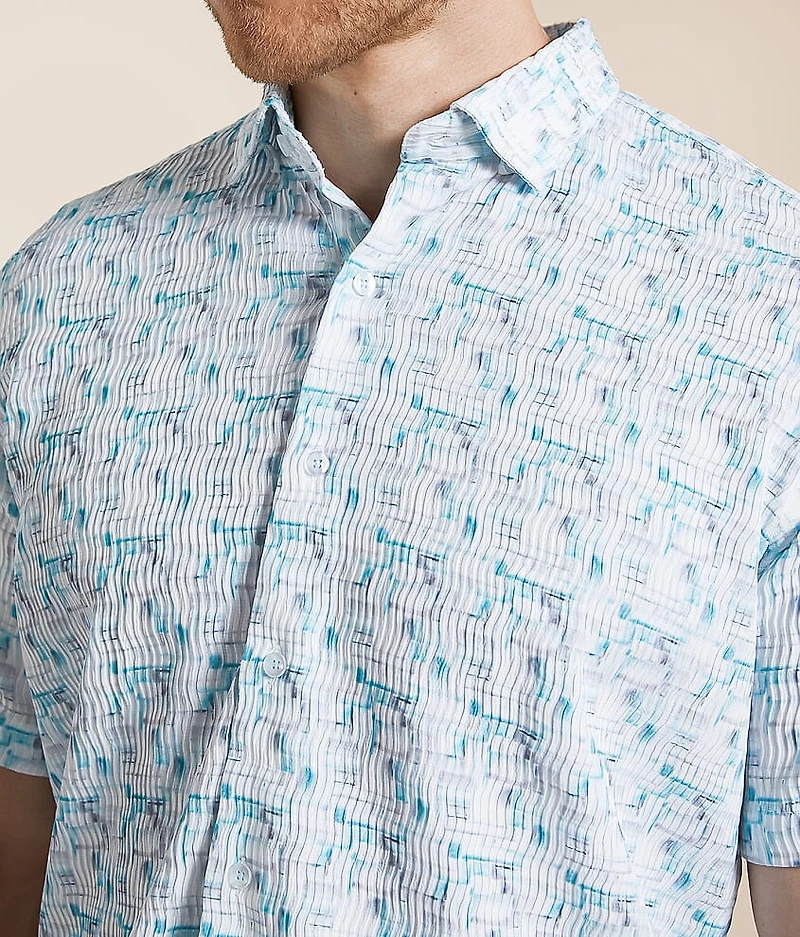 Textured Wave Stretch Shirt