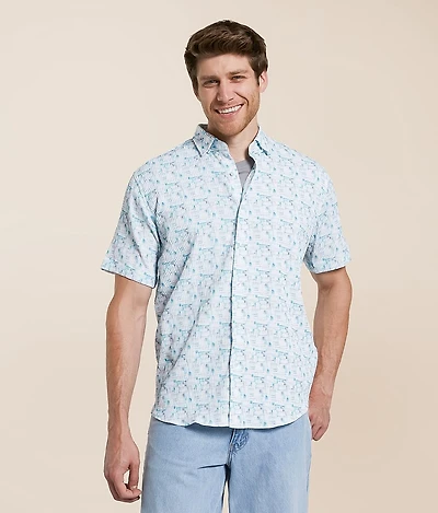 Textured Wave Stretch Shirt