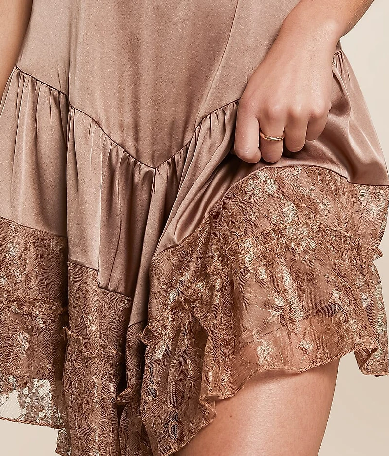 Tiered Lace Mini Dress