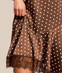 Satin Polka Dot Mini Dress