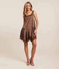 Satin Polka Dot Mini Dress