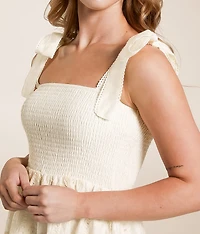 Eyelet Mini Dress