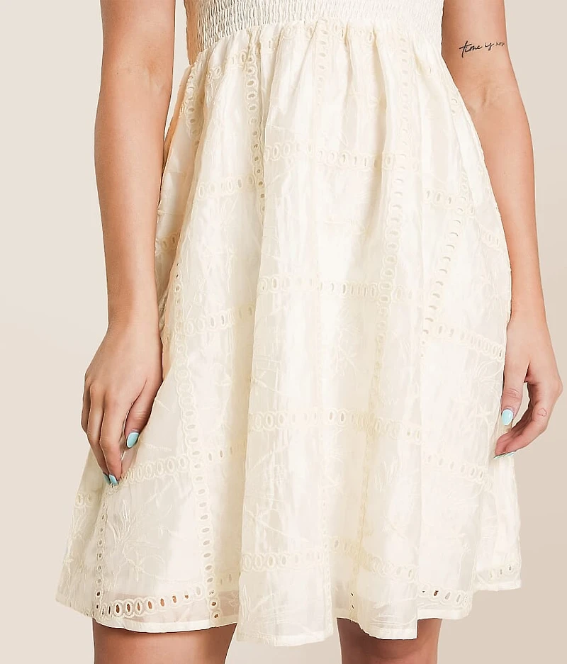 Eyelet Mini Dress