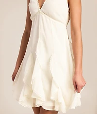 Chiffon Tiered Mini Dress