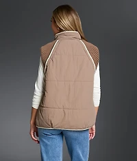 Pieced Sweater Puffer Vest