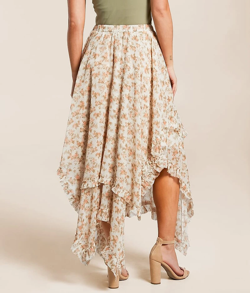 Floral Tiered Midi Skirt