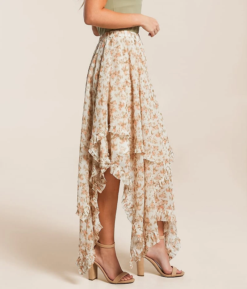 Floral Tiered Midi Skirt