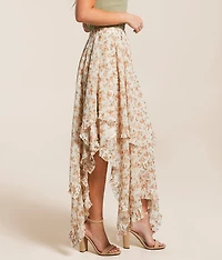 Floral Tiered Midi Skirt