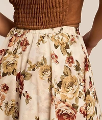 Chiffon Floral Midi Skirt