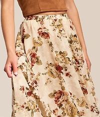 Chiffon Floral Midi Skirt