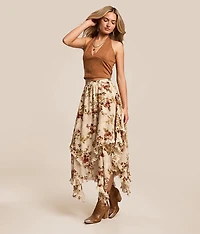 Chiffon Floral Midi Skirt