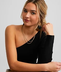 One Shoulder Sweater Bodysuit