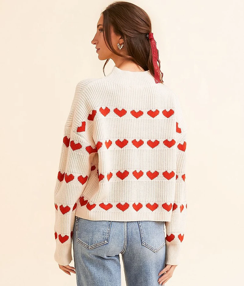 Heart Striped Sweater