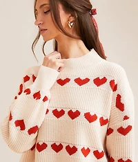 Heart Striped Sweater