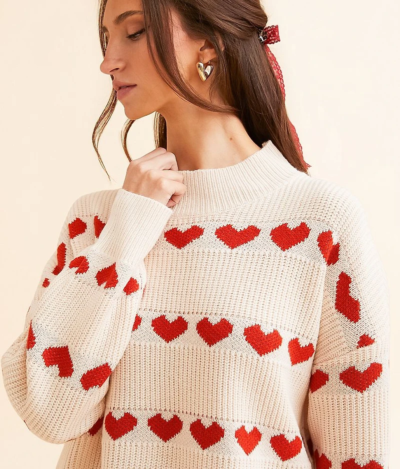 Heart Striped Sweater