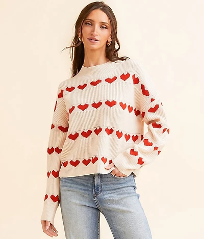 Heart Striped Sweater