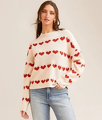 Heart Striped Sweater