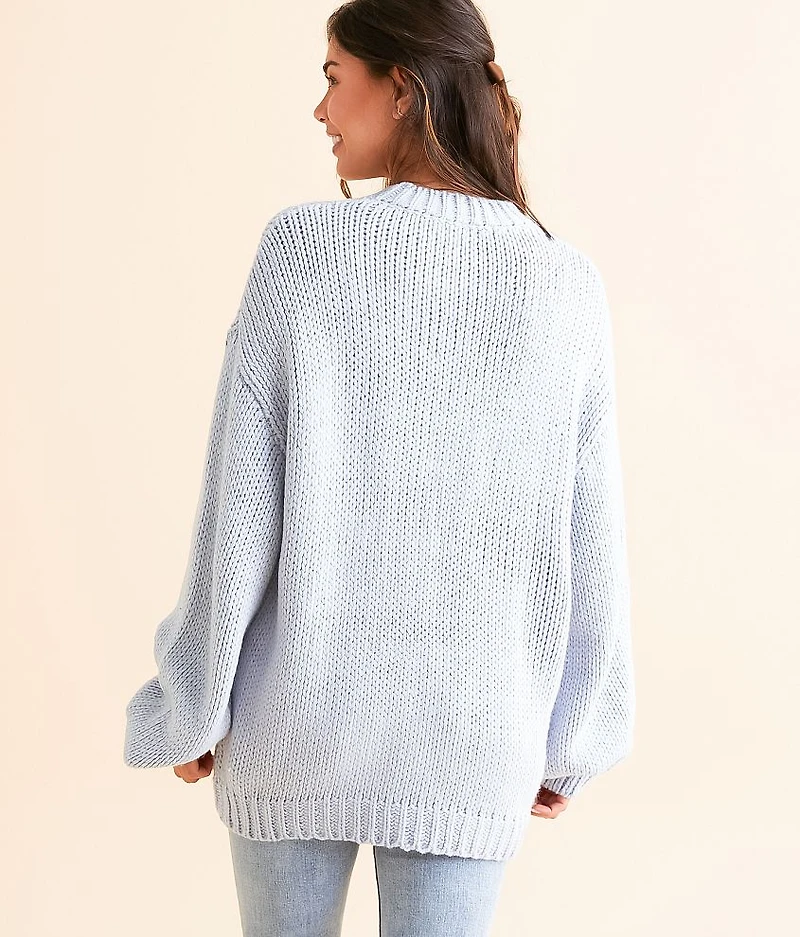 Cowboy Boot Oversized Knit Sweater