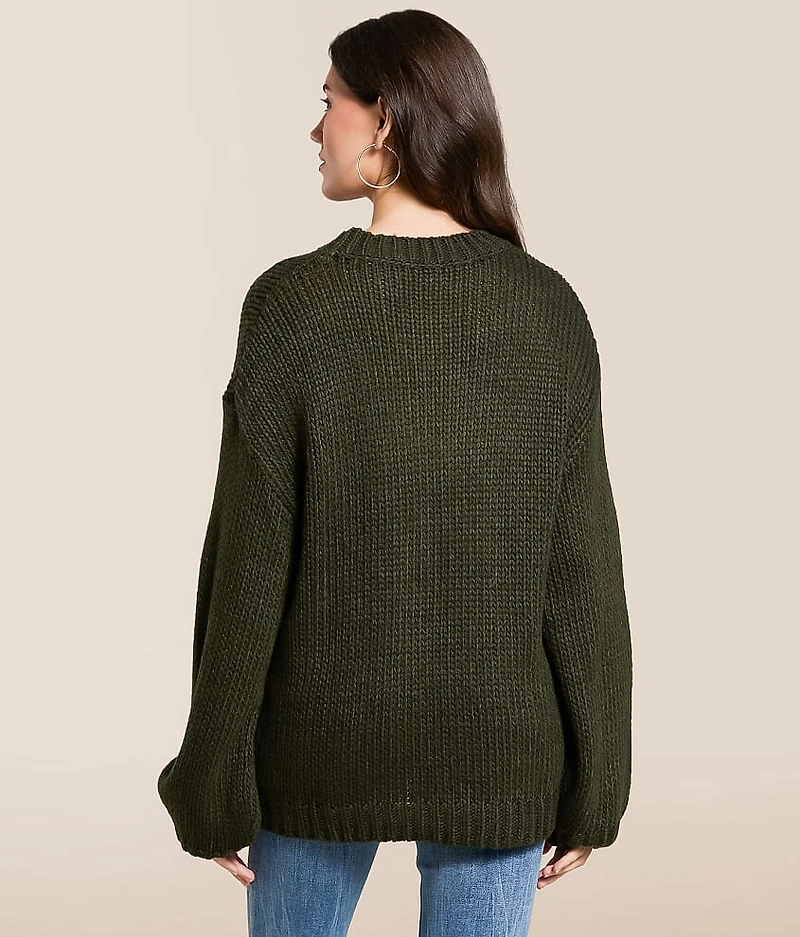 Cowboy Boot Oversized Knit Sweater