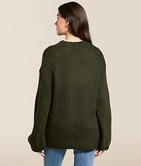 Cowboy Boot Oversized Knit Sweater