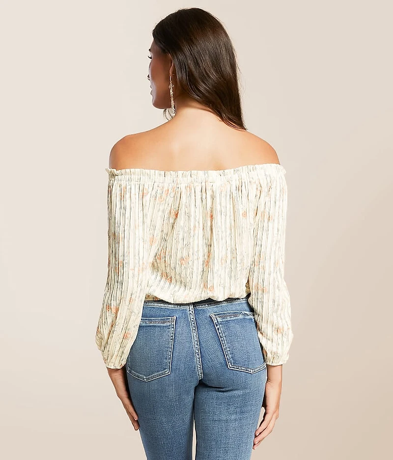 Floral Ruffle Off The Shoulder Top
