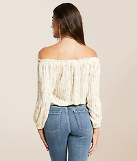 Floral Ruffle Off The Shoulder Top