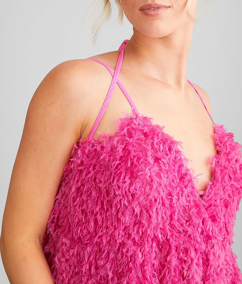 Feather Peplum Tank Top
