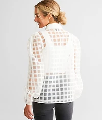 Sheer Lattice Blouse