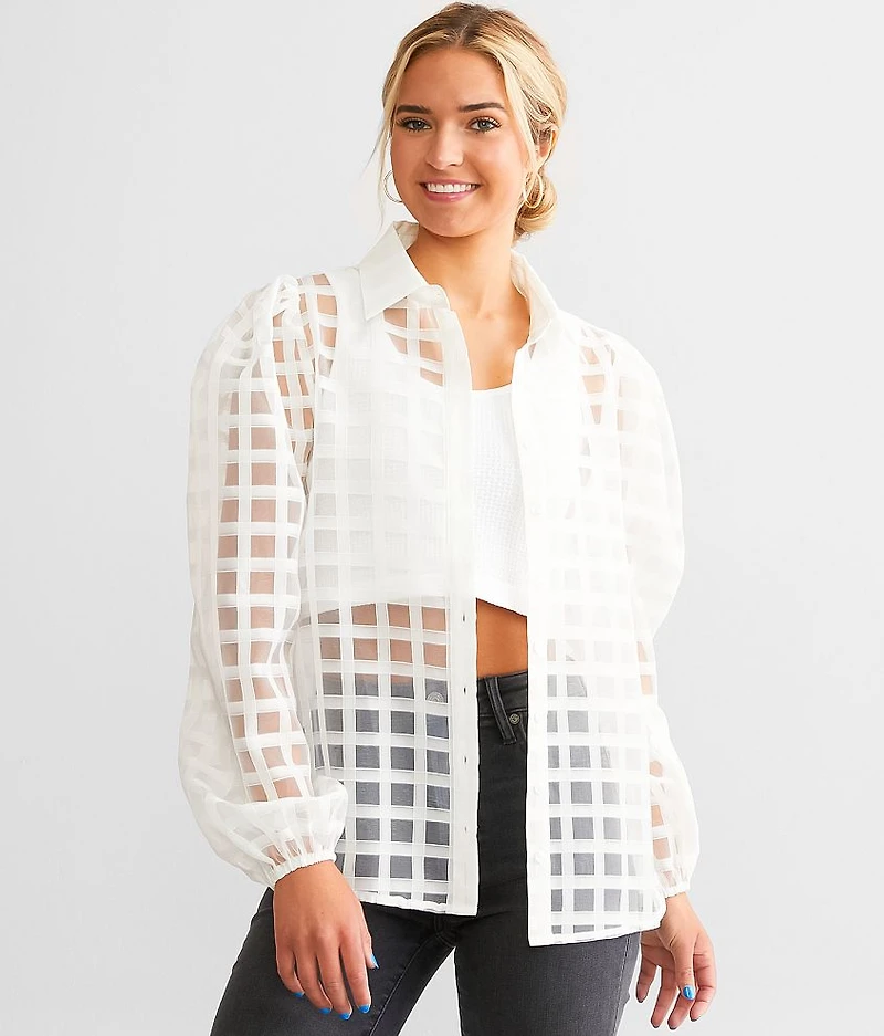 Sheer Lattice Blouse