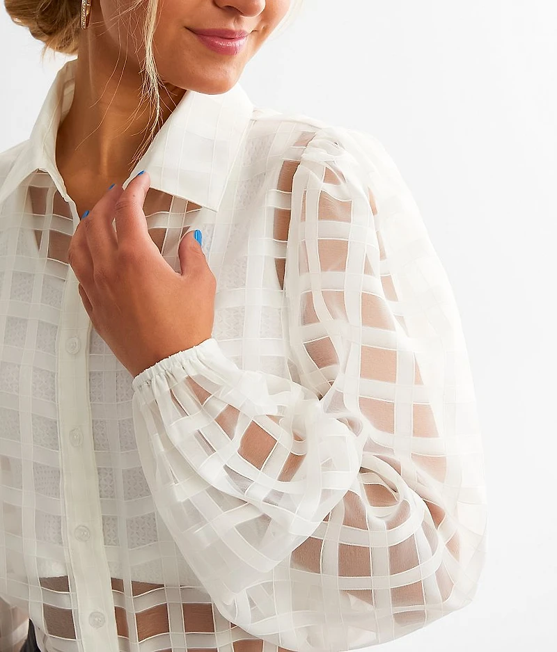 Sheer Lattice Blouse
